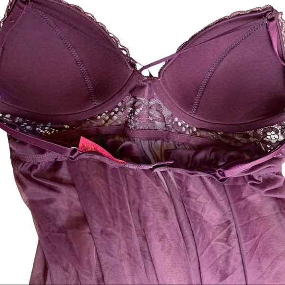 La  Senza Purple Lace Sheer Baby Doll Size Medium - Picture 7 of 12
